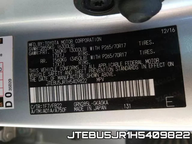 JTEBU5JR1H5409822 фото 2
