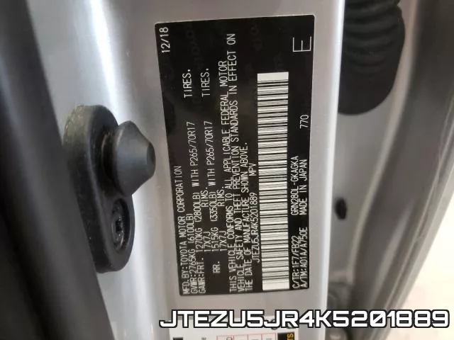JTEZU5JR4K5201889 фото 2