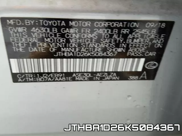 JTHBA1D26K5084367 фото 2