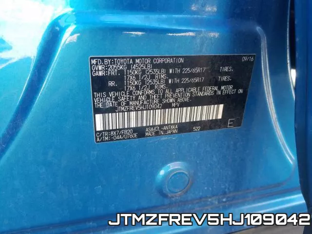 JTMZFREV5HJ109042 фото 2