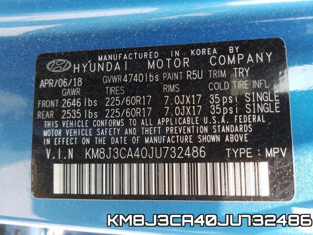 KM8J3CA40JU732486 фото 2
