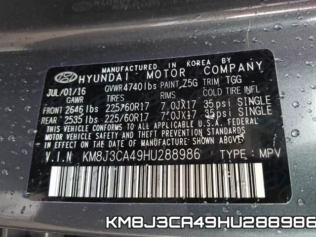 KM8J3CA49HU288986 фото 2