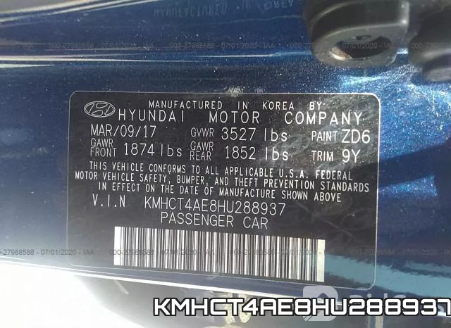 KMHCT4AE8HU288937 фото 10