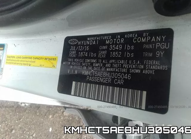 KMHCT5AE8HU305046 фото 9