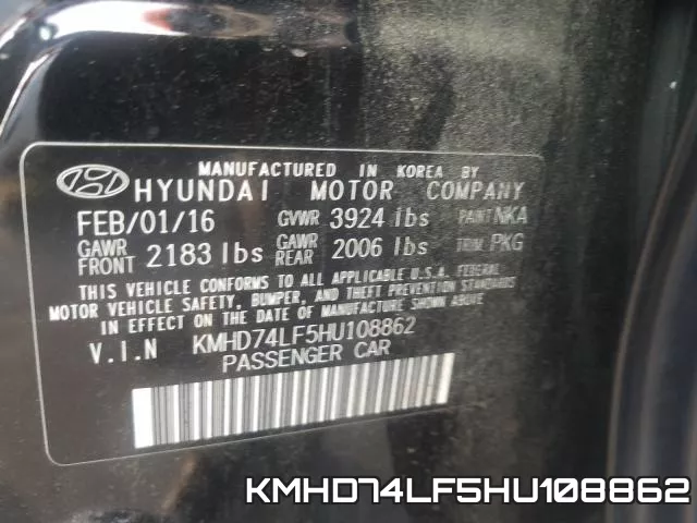 KMHD74LF5HU108862 фото 2