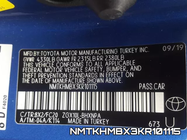 NMTKHMBX3KR101115 фото 2