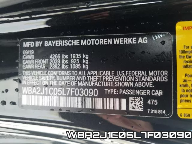 WBA2J1C05L7F03090 фото 2