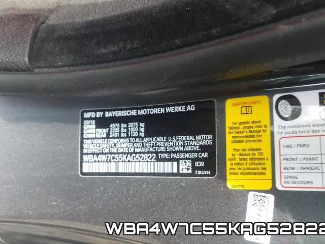 WBA4W7C55KAG52822 фото 2