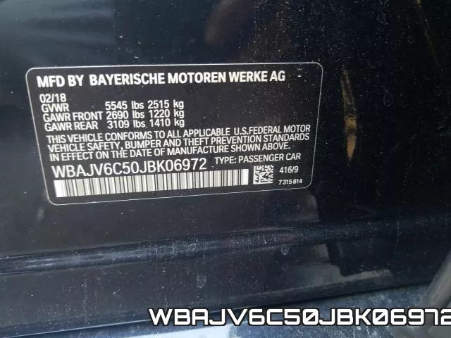 WBAJV6C50JBK06972 фото 2
