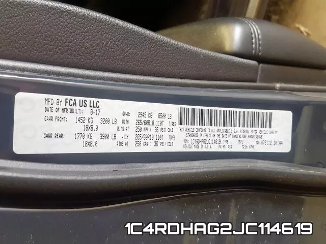 1C4RDHAG2JC114619 фото 2