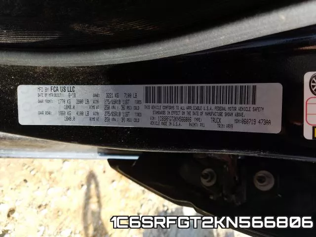 1C6SRFGT2KN566806 фото 2
