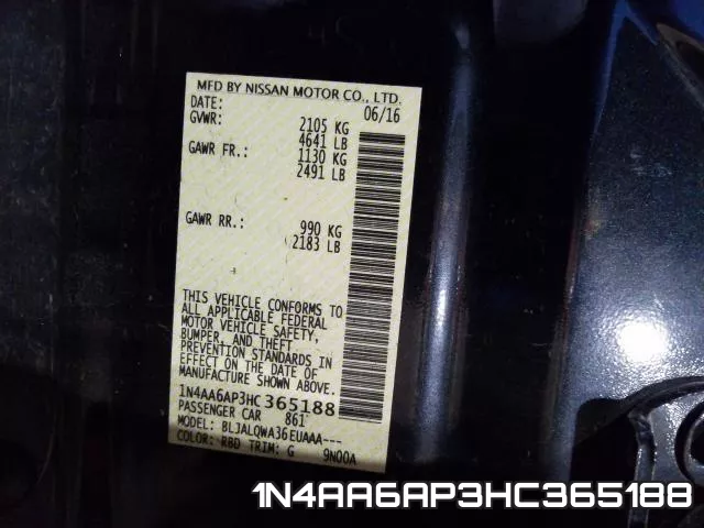 1N4AA6AP3HC365188 фото 2