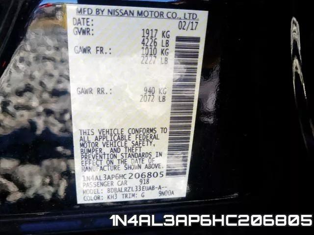 1N4AL3AP6HC206805 фото 2