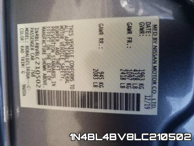 1N4BL4BV8LC210502 фото 2