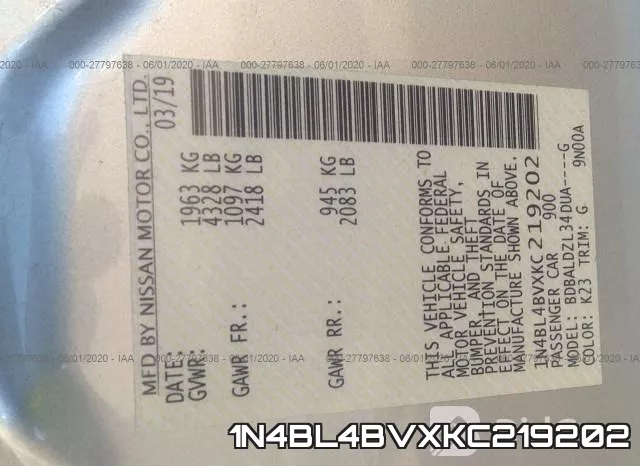 1N4BL4BVXKC219202 фото 10
