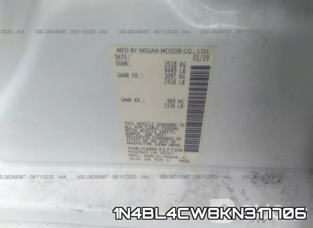 1N4BL4CW8KN317706 фото 10