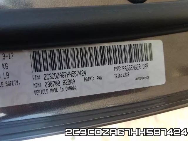2C3CDZAG7HH587424 фото 2