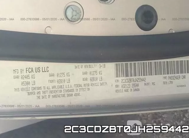 2C3CDZBT0JH259442 фото 10