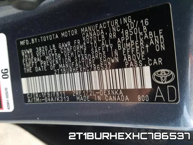 2T1BURHEXHC786537 фото 2