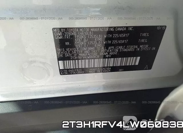 2T3H1RFV4LW060838 фото 10
