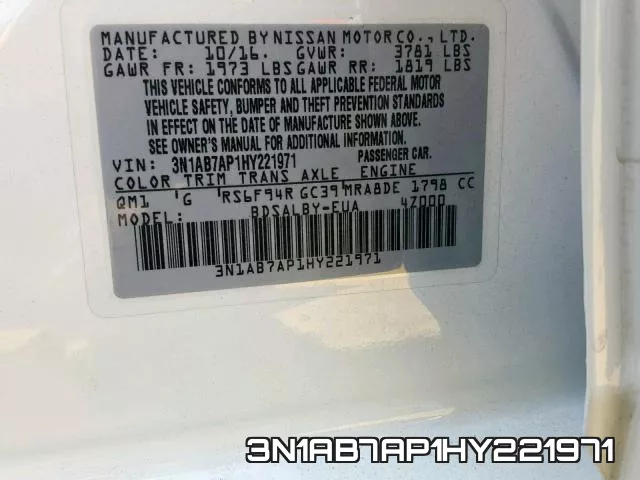 3N1AB7AP1HY221971 фото 2