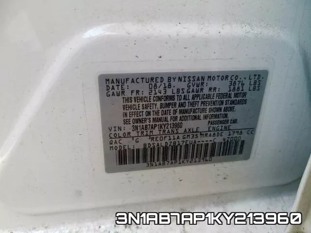 3N1AB7AP1KY213960 фото 2