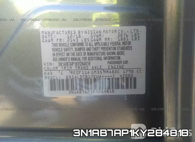 3N1AB7AP1KY284818 фото 10