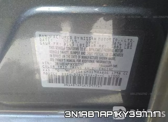 3N1AB7AP1KY397717 фото 10