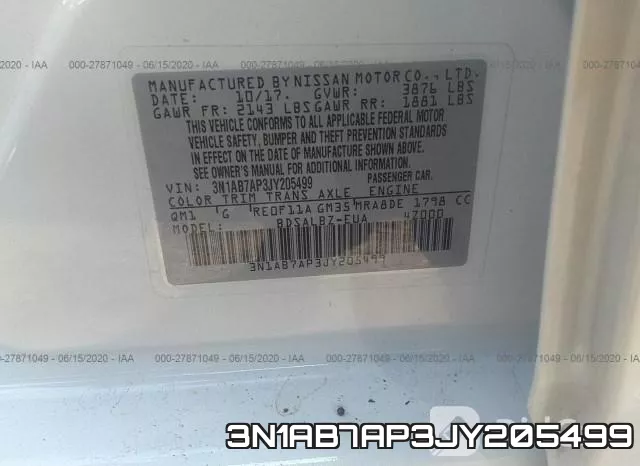3N1AB7AP3JY205499 фото 10