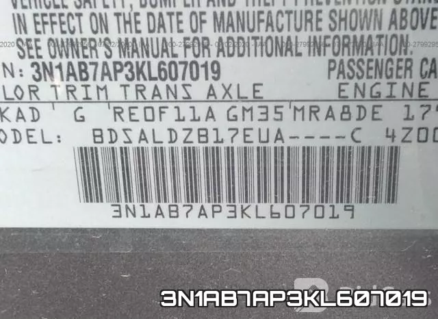 3N1AB7AP3KL607019 фото 10