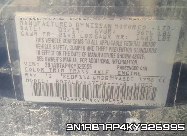 3N1AB7AP4KY326995 фото 10