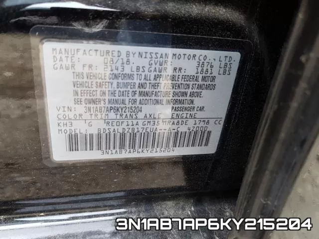 3N1AB7AP6KY215204 фото 2