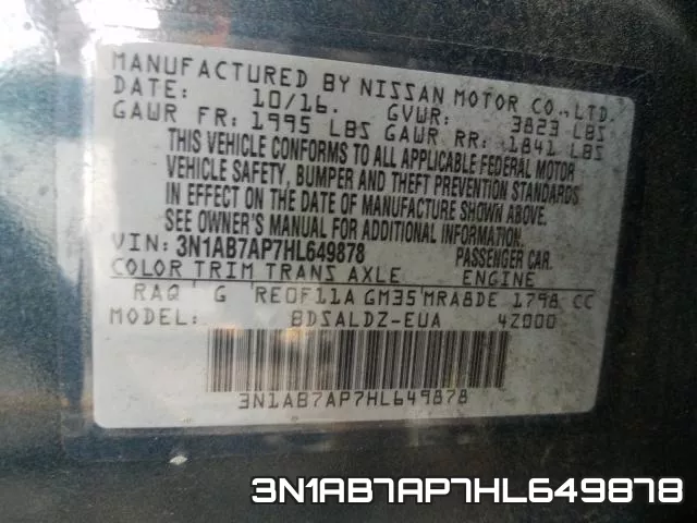 3N1AB7AP7HL649878 фото 2