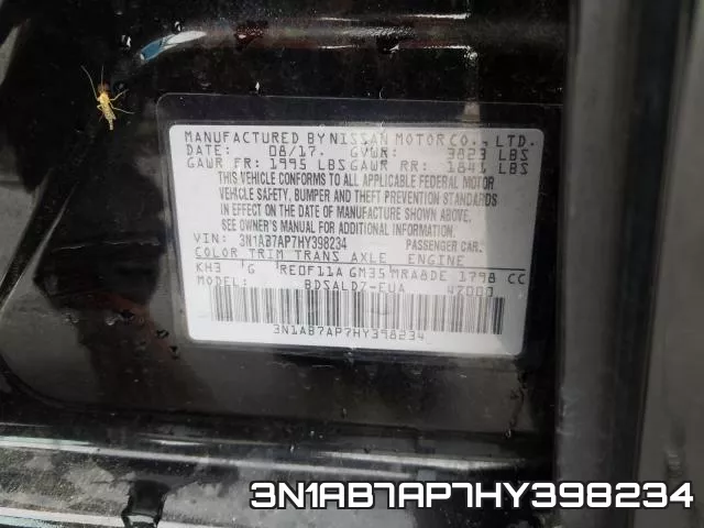 3N1AB7AP7HY398234 фото 2