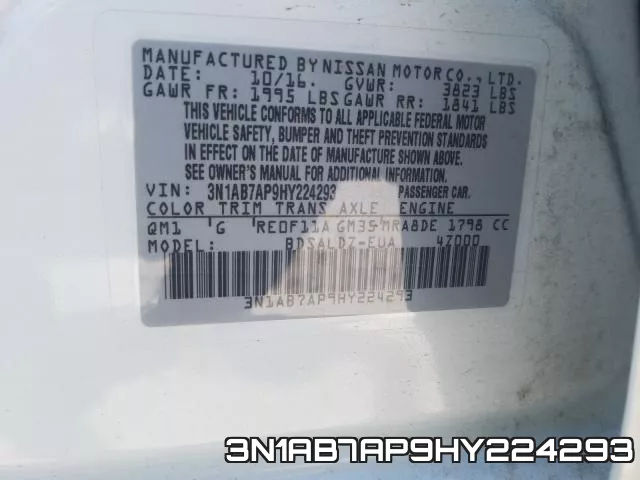3N1AB7AP9HY224293 фото 2