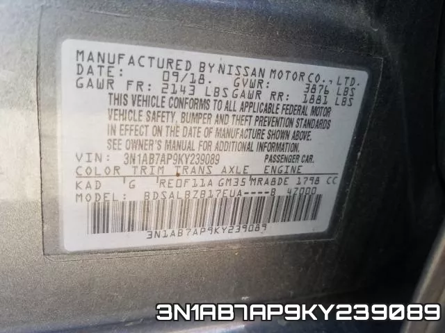 3N1AB7AP9KY239089 фото 2