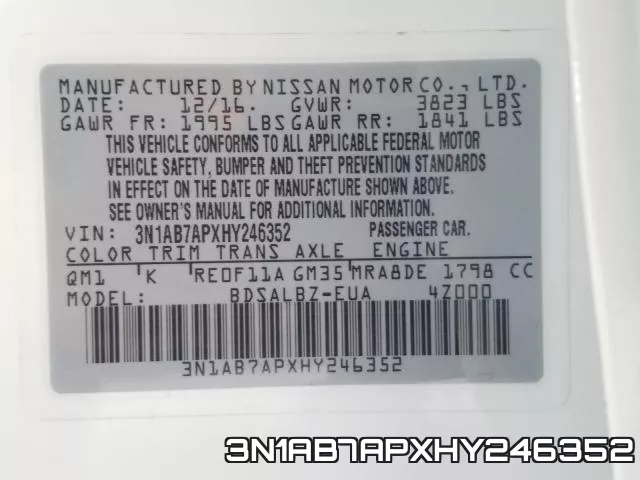 3N1AB7APXHY246352 фото 2