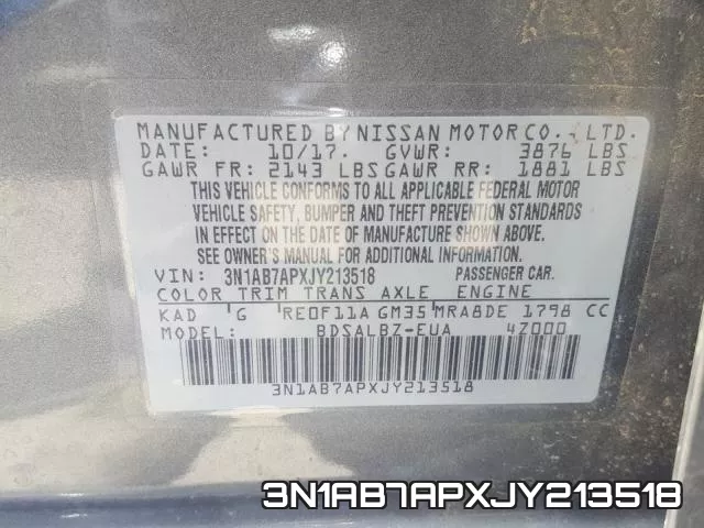 3N1AB7APXJY213518 фото 2