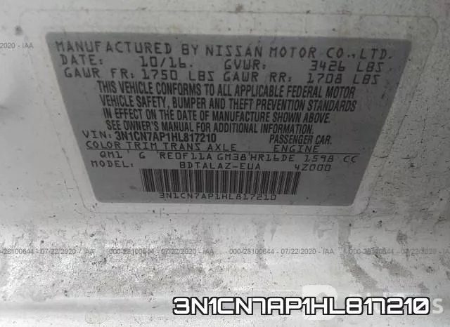 3N1CN7AP1HL817210 фото 10
