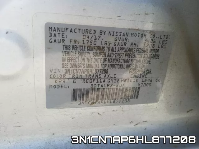 3N1CN7AP6HL877208 фото 2