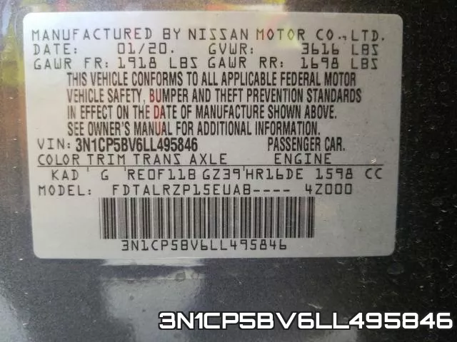 3N1CP5BV6LL495846 фото 2