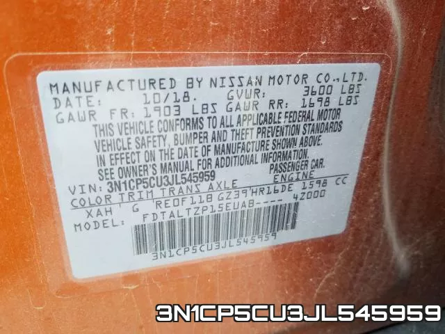 3N1CP5CU3JL545959 фото 2