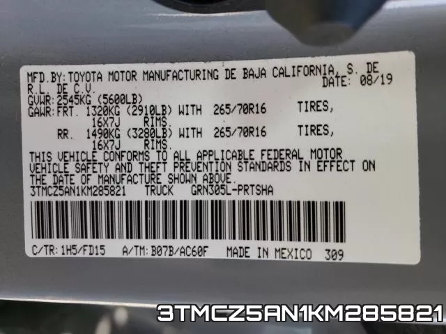 3TMCZ5AN1KM285821 фото 2