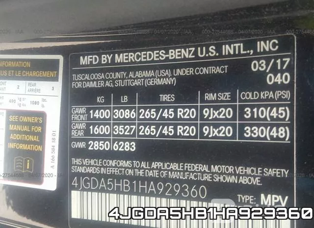 4JGDA5HB1HA929360 фото 10