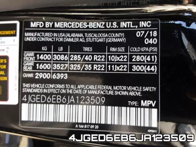 4JGED6EB6JA123509 фото 2