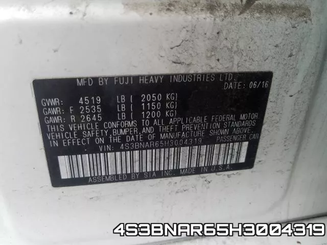 4S3BNAR65H3004319 фото 2