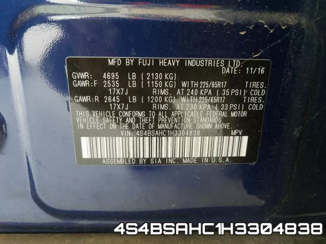 4S4BSAHC1H3304838 фото 2