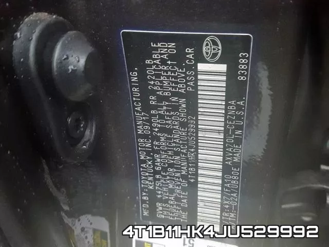 4T1B11HK4JU529992 фото 2