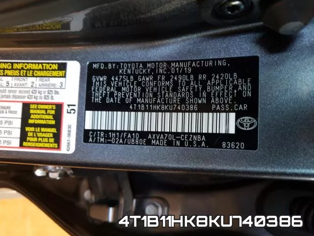 4T1B11HK8KU740386 фото 2