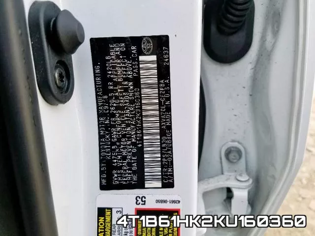 4T1B61HK2KU160360 фото 2